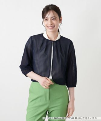 メッシュノーカラージャケット【Leilian WHITE LABEL