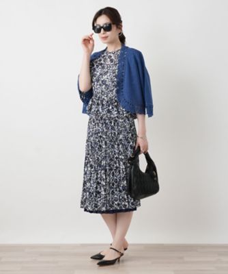 接触冷感】リバーシブルプリーツスカート【Leilian WHITE