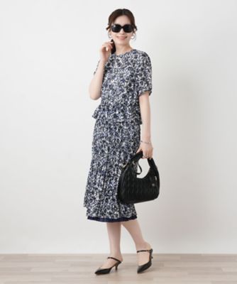 接触冷感】リバーシブルプリーツスカート【Leilian WHITE