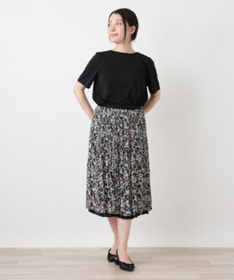 接触冷感】リバーシブルプリーツスカート【Leilian WHITE