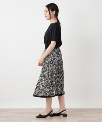 接触冷感】リバーシブルプリーツスカート【Leilian WHITE