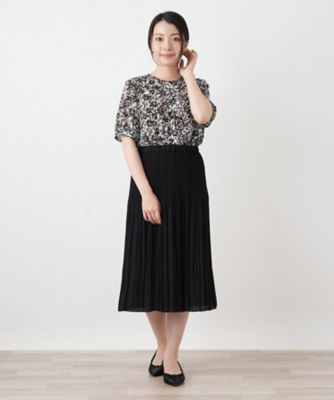 接触冷感】リバーシブルプリーツスカート【Leilian WHITE