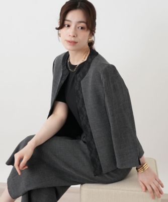 レーストリムパンツスーツ【Leilian WHITE LABEL
