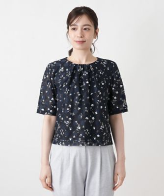 フラワー柄ブラウススーツ【Leilian WHITE LABEL