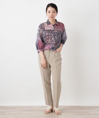 ペイズリー柄シャツブラウス【Leilian WHITE LABEL