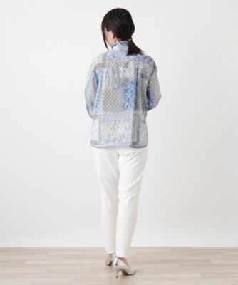 ペイズリー柄シャツブラウス【Leilian WHITE LABEL