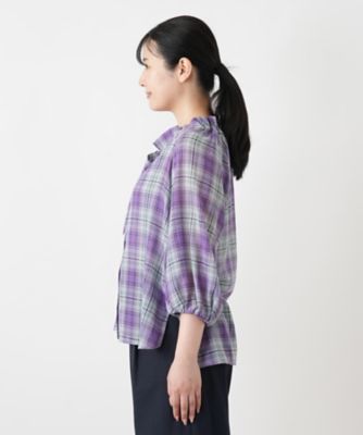 チェックボウタイブラウス【Leilian WHITE LABEL