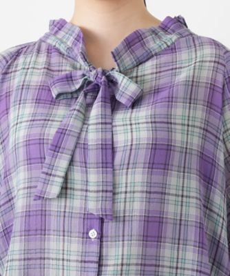 チェックボウタイブラウス【Leilian WHITE LABEL