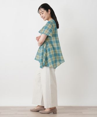 チェックフレアブラウス【Leilian WHITE LABEL