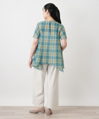 チェックフレアブラウス【Leilian WHITE LABEL