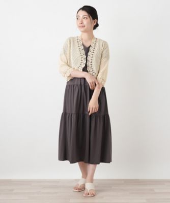 洗える七分袖カーディガン【Leilian WHITE LABEL