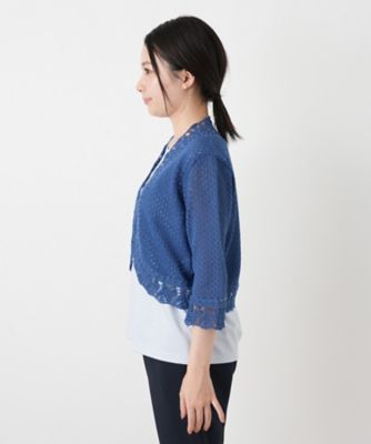 洗える七分袖カーディガン【Leilian WHITE LABEL