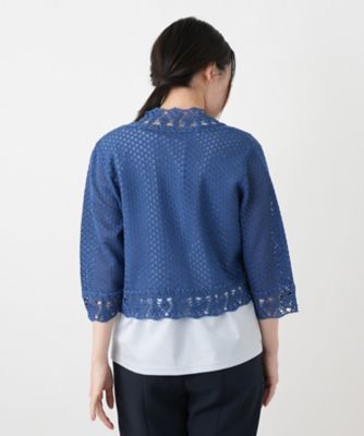 洗える七分袖カーディガン【Leilian WHITE LABEL