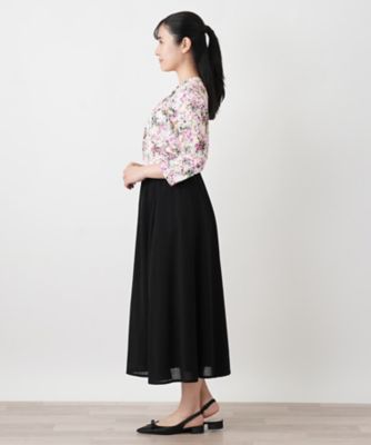 花柄ボウタイ風ブラウス【Leilian WHITE LABEL