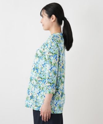 花柄ボウタイ風ブラウス【Leilian WHITE LABEL