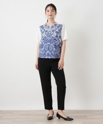 reve de femme 裏ボア　ジャケット　カットソー３枚 レース柄切替クルーネックカットソー【MUSE BY ROCHAS