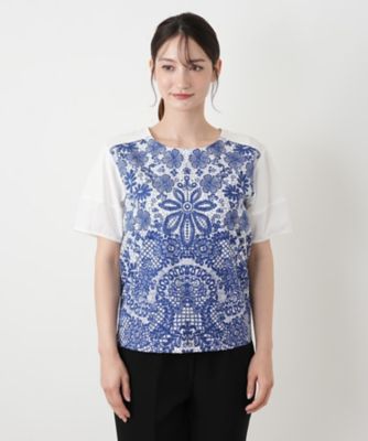 reve de femme 裏ボア　ジャケット　カットソー３枚 レース柄切替クルーネックカットソー【MUSE BY ROCHAS