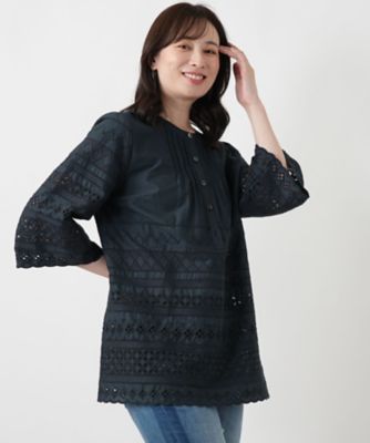 刺繍ピンタックブラウス | Leilian (Women)/レリアン | 三越伊勢丹