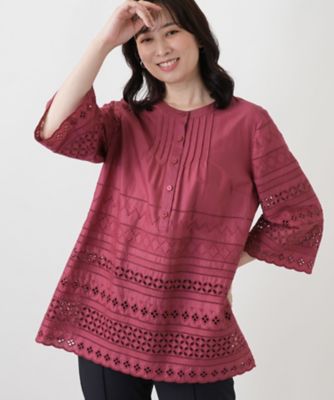刺繍ピンタックブラウス | Leilian (Women)/レリアン | 三越伊勢丹
