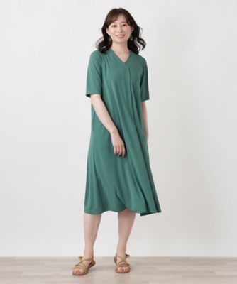 Vネックフレアワンピース | Leilian (Women)/レリアン | 三越伊勢丹
