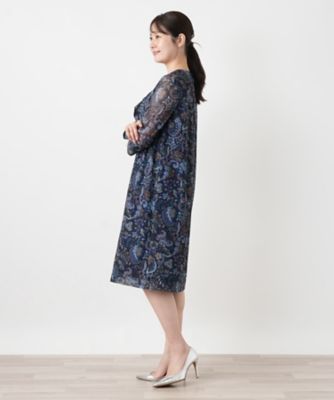 ペイズリー柄フレアワンピース【BINDA】【Leilian