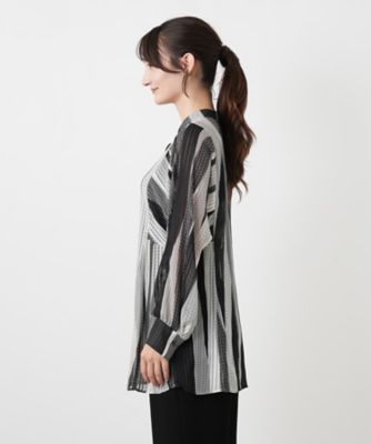 A FERRETTI 幾何学柄 デザイン シルクブラウス N3714 ALBERTA FERRETTI 