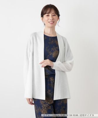 洗えるノーボタンカーディガン【Leilian WHITE LABEL