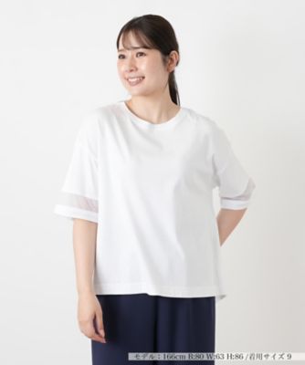 シアー切替カットソー【Leilian WHITE LABEL