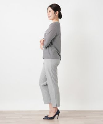 刺繍ボーダーカットソー【Leilian WHITE LABEL