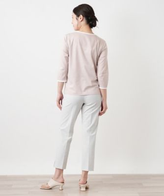 刺繍ボーダーカットソー【Leilian WHITE LABEL