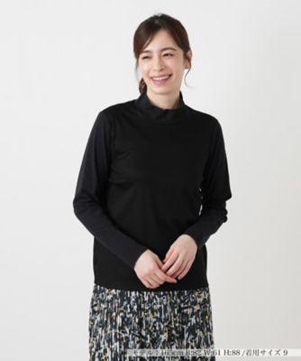専用レリアン ネイビー スタッズ プルオーバーカットソー13＋XL 切替ハイネックカットソー【Leilian WHITE LABEL