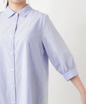 切替ストライプブラウス【Leilian WHITE LABEL