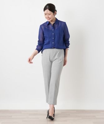 ピンタックシアーブラウス【Leilian WHITE LABEL