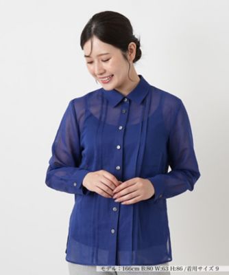ピンタックシアーブラウス【Leilian WHITE LABEL
