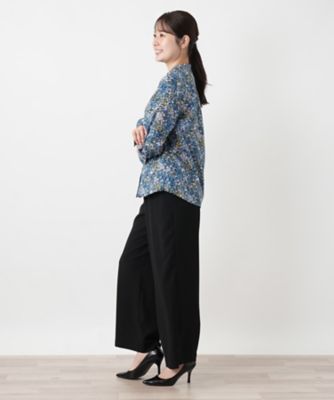 プリントバンドカラーブラウス【Leilian WHITE LABEL