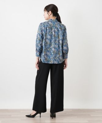 プリントバンドカラーブラウス【Leilian WHITE LABEL