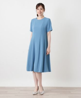 レリアン Leilian フレアワンピース　2025年モデル 近年 美品 洗えるパネル切り替えフレアワンピース【Leilian WHITE