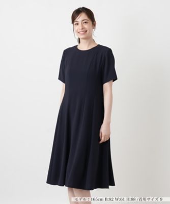 洗えるパネル切り替えフレアワンピース【Leilian WHITE