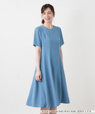 洗えるパネル切り替えフレアワンピース【Leilian WHITE