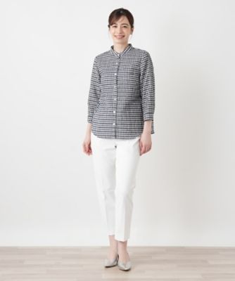 ギンガムチェックブラウス【Leilian WHITE LABEL 