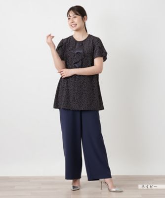 ドットラッフルフリルブラウス【Leilian WHITE LABEL 