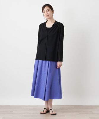 ノーカラーVネックブラウス【Leilian WHITE LABEL
