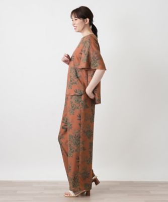 フラワー柄ワイドパンツ【Leilian WHITE LABEL