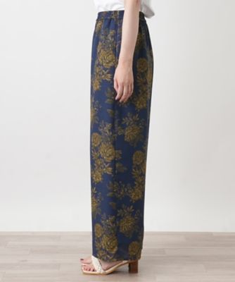 フラワー柄ワイドパンツ【Leilian WHITE LABEL