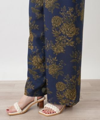 フラワー柄ワイドパンツ【Leilian WHITE LABEL