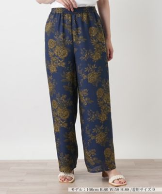 フラワー柄ワイドパンツ【Leilian WHITE LABEL