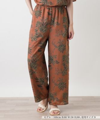 フラワー柄ワイドパンツ【Leilian WHITE LABEL