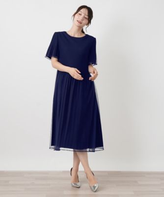 チュールレイヤードプリーツワンピース【Leilian WHITE