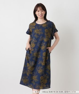 洗えるフラワー柄フレアワンピース【Leilian WHITE
