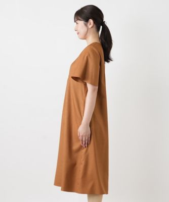 レース刺繍Vネックサックワンピース【Leilian WHITE